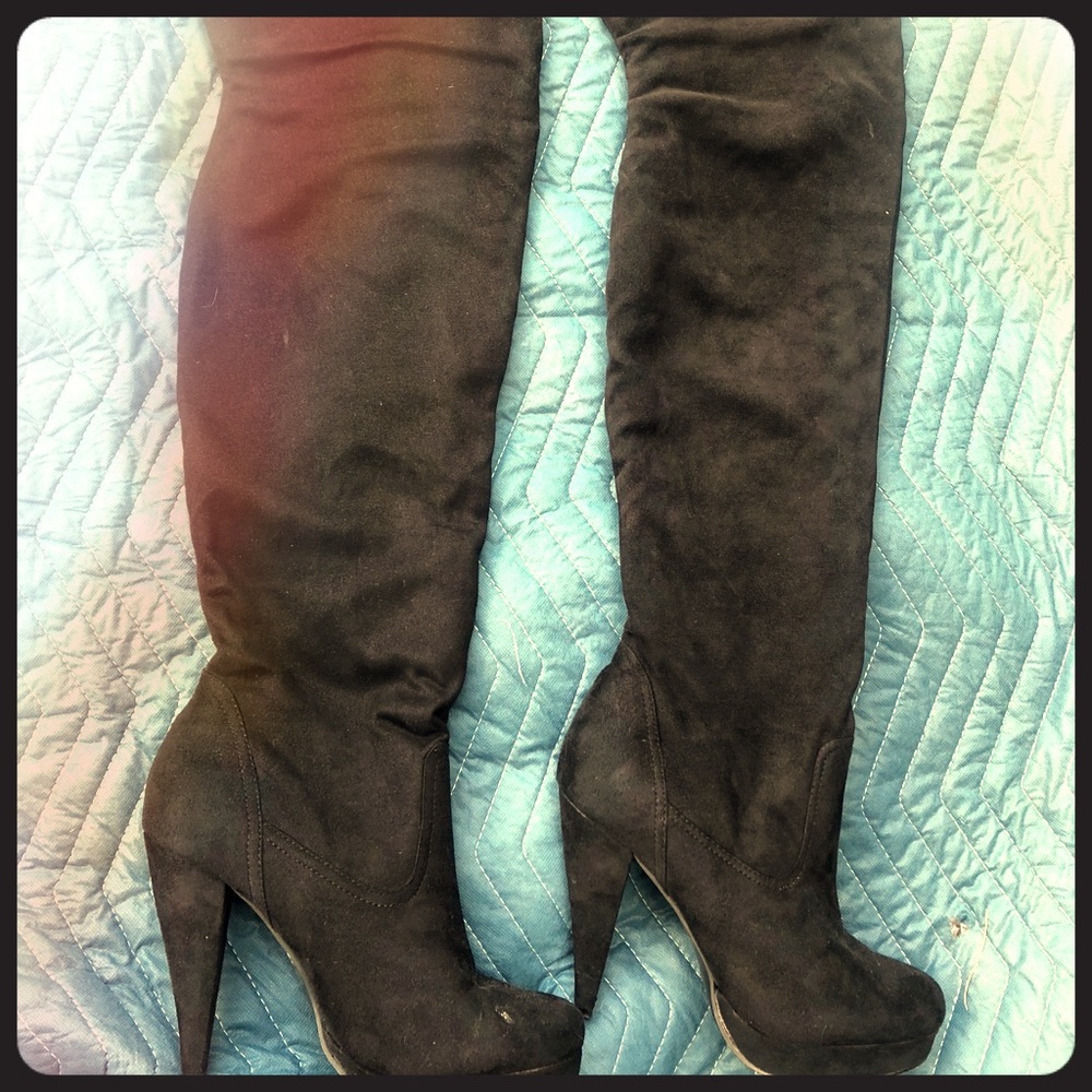 Thigh High Stiletto Heals